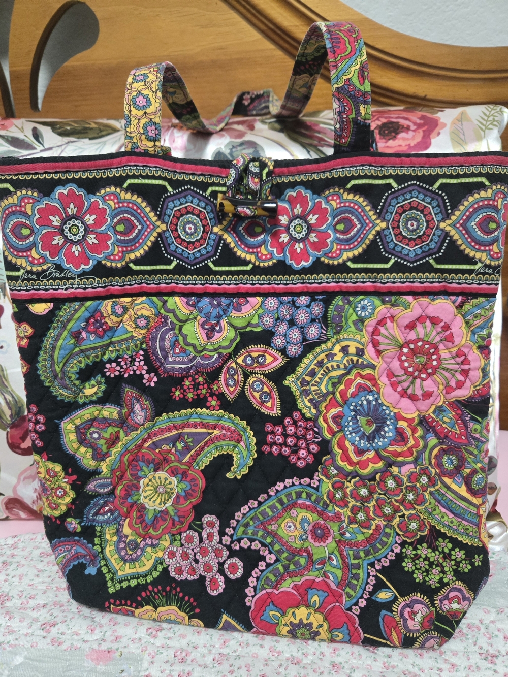 Vera Bradley Symphony In Hue Floral Quilted Tote  **Retired**
